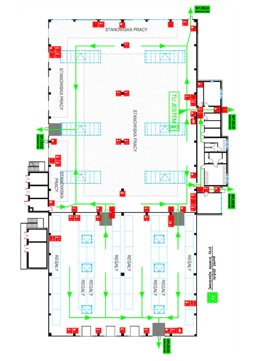 plan wyjść ewakuacyjnych