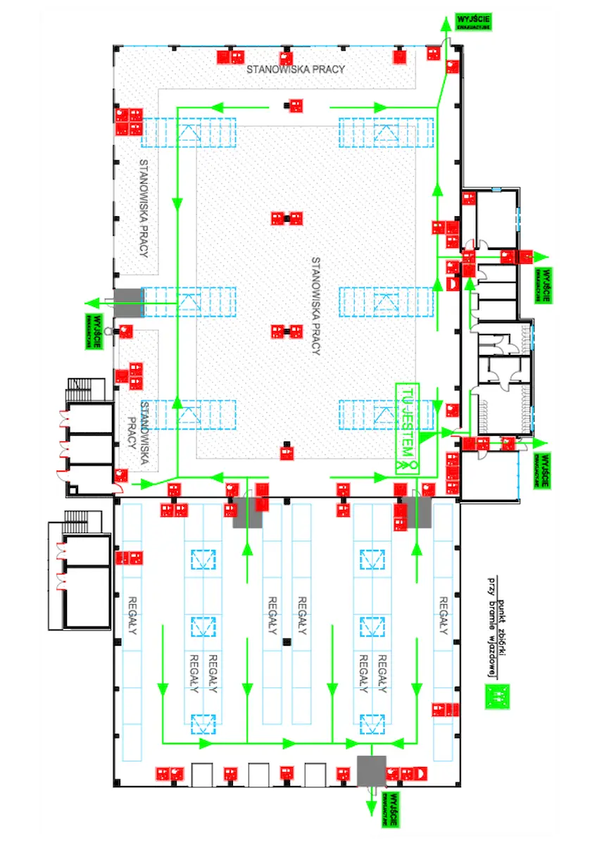 plan wyjść ewakuacyjnych